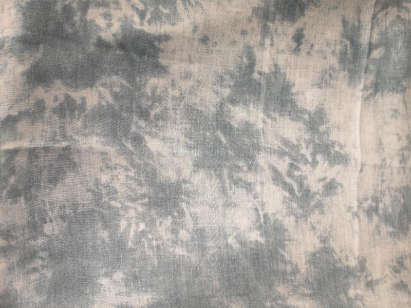 Schal Tuch Batik-Optik türkisgrün hellgrau Viskose kleine Fransen