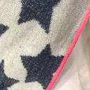 Zwillingsherz Dreieckstuch mit Kaschmir Wolle Stern jeansblau weiß pink Lurex Wendetuch