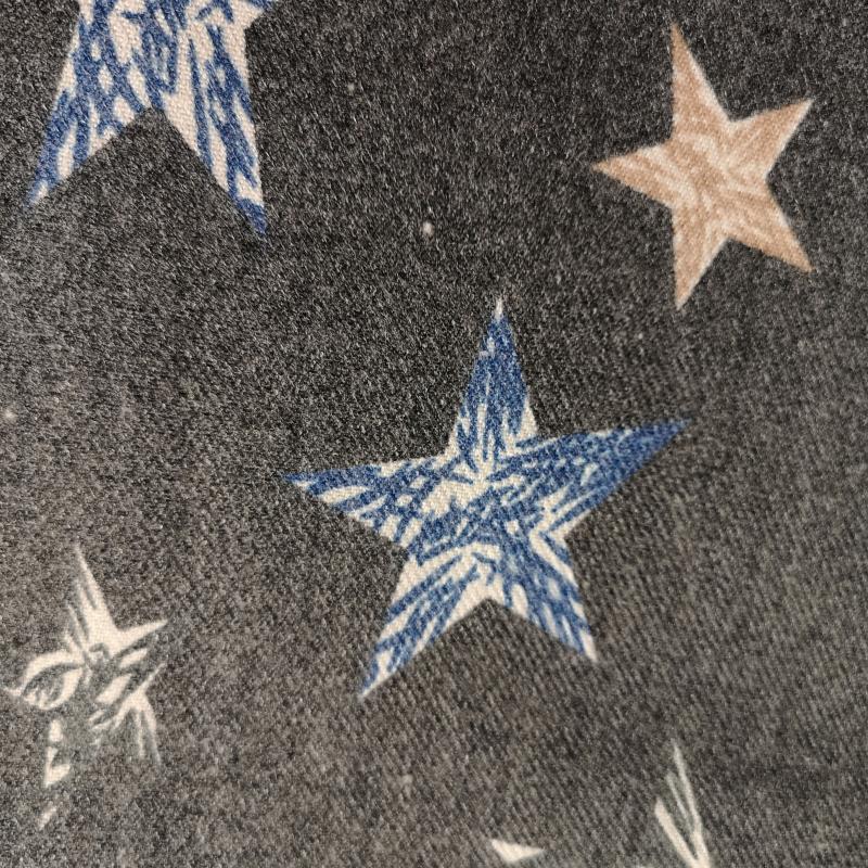 Samaya  Schal Winterschal Grau mit Viskose Sternenmuster bunt