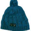 SAMAYA Strickmütze blau/türkisblau mit Bommel