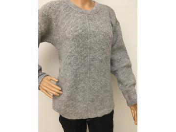 Zwillingsherz Pullover mit Wolle Strickpullover Gr. M 38 40 grau