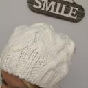 Mütze Strickmütze Beanie Zopfmuster Italy mit Wolle wollweiß Wintermütze
