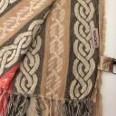 Passigatti Schal Winterschal Webschal Beige Braun Koralle Wolle Baumwolle