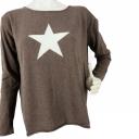 Zwillingsherz Strickpullover braun mit Kaschmir Wolle Gr.36/38 Stern Motiv