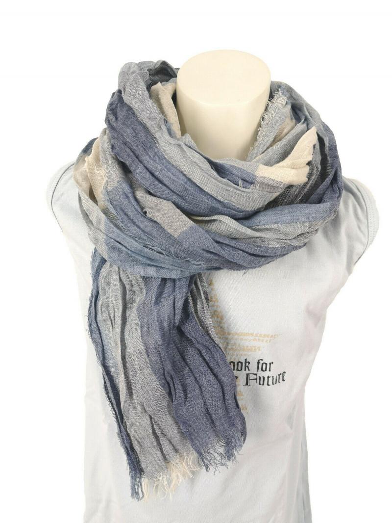 PASSIGATTI Herren Schal Tuch Karo mit Viskose hellbeige hellblau jeansblau