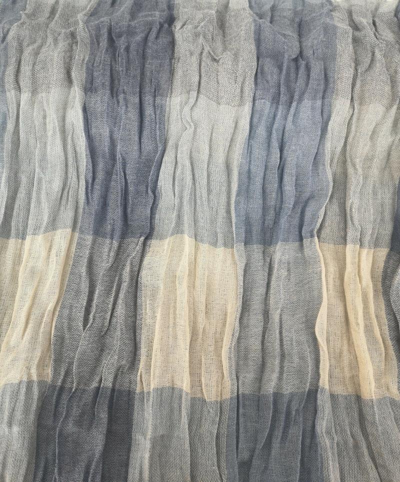 PASSIGATTI Herren Schal Tuch Karo mit Viskose hellbeige hellblau jeansblau