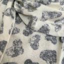 Zwillingsherz Dreieckstuch Schal mit Kaschmir Wolle Wollweiß Herzchen jeansblau
