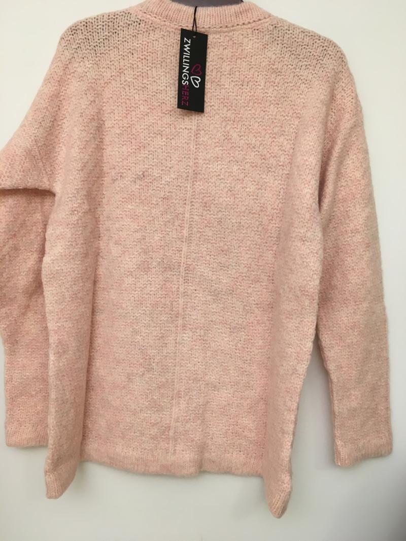 Zwillingsherz Pullover mit Wolle Strickpullover Gr. M 38 40 rosa