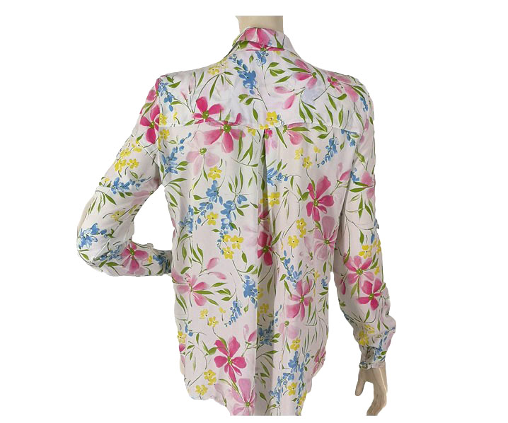 Zwillingsherz Bluse Langarmbluse Blumen bunt Gr. S M L pink gelb grün blau