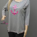 Zwillingsherz Shirt T-Shirt blau weiß geringelt Anker m. Baumwolle Gr.2 38 40