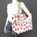 Strandtasche Badetasche Beach Umhängetasche Weiß Rot Krebse mit Kordel