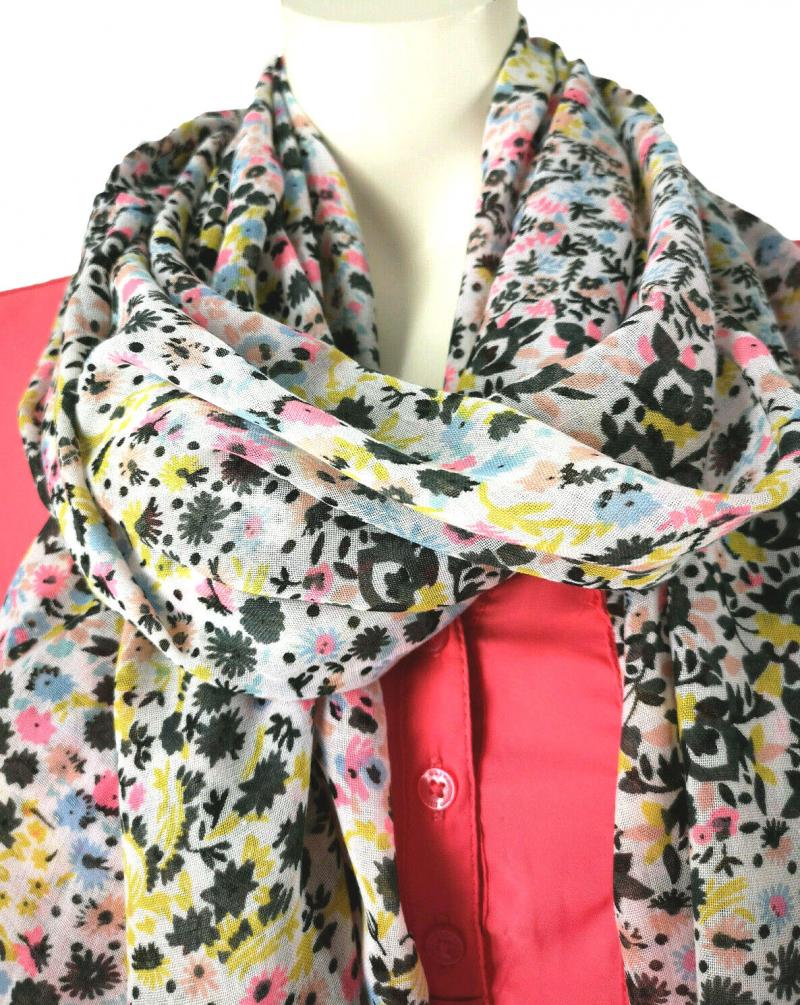 Tuch Schal Halstuch Sommer Blumen bunt