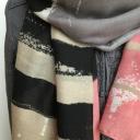 A-Zone Tuch Schal Halstuch Patch Tigerkopf Streifen rosa weiß beige grau schwarz