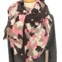 Passigatti Tuch XXL Schal Viereckschal Camouflage Stern rosa beige braun Fransen