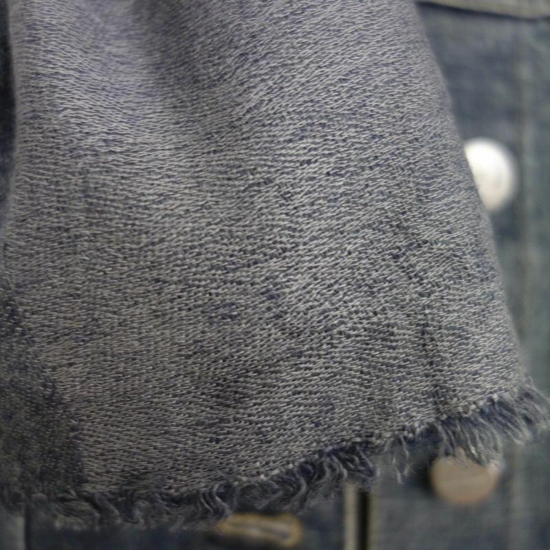 PASSIGATTI  Herren Schal Tuch mit Wolle Modal Fransen grau jeansblau anthrazit