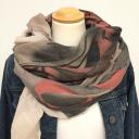 V. Milano Italy Tuch Schal Frauengesicht hellbeige beige Baumwolle Viskose