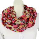 Hable & Rospy Loop Schal Phantasiemuster bunt pink gelb rot türkis