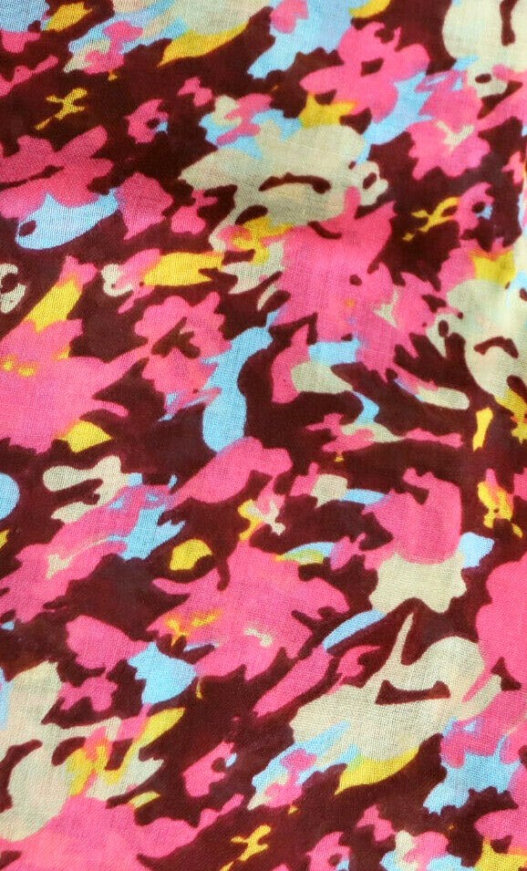 Hable & Rospy Loop Schal Phantasiemuster bunt pink gelb rot türkis