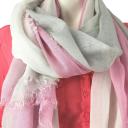 Samaya Tuch Schal Halstuch Dreifarbig Streifen hellgrau white rosa