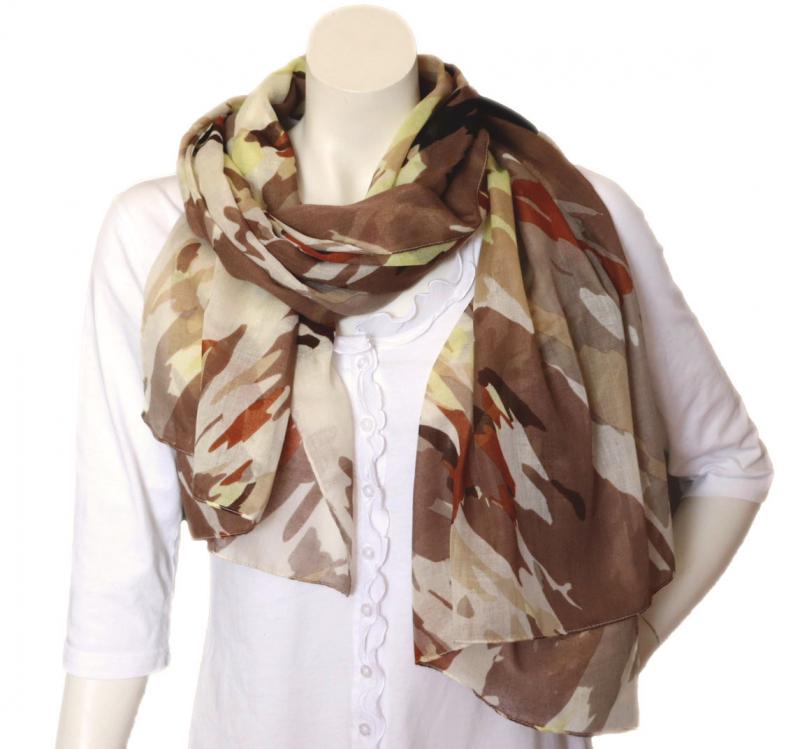 A-Zone Tuch Halstuch Sommertuch Camouflage Muster braun beige schwarz gelb
