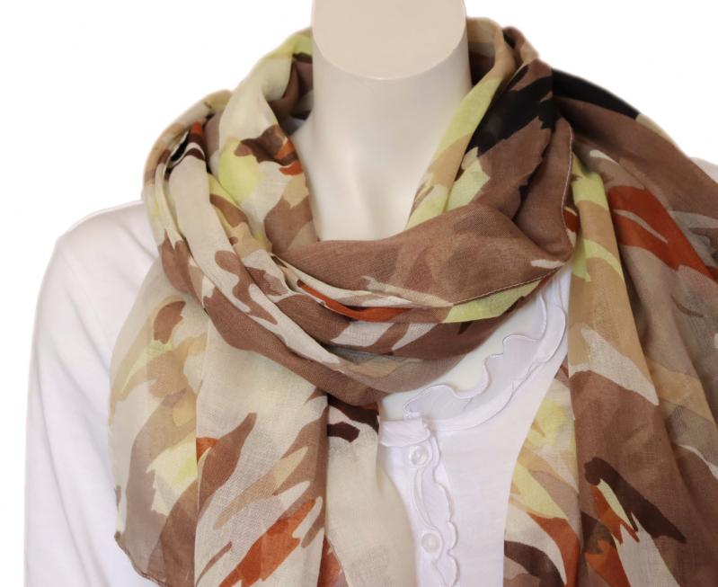 A-Zone Tuch Halstuch Sommertuch Camouflage Muster braun beige schwarz gelb