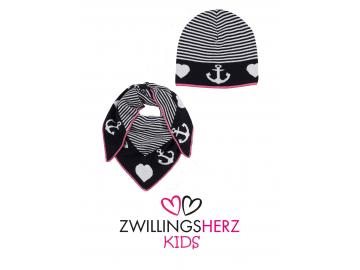 Zwillingsherz Kids Dreieckstuch und Mütze Set