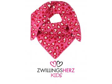 Zwillingsherz Kids Dreieckstuch Bio Baumwolle pink corall rot Herzen Leo