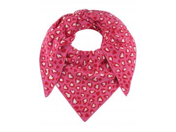 Zwillingsherz Dreieckstuch Schal Leo Bio-Baumwolle pink oder hellbeige