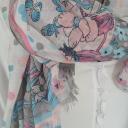 V.Milano Italy Sommertuch XXL Schal grau rosa pink bunt