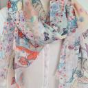 V.Milano Italy Sommertuch XXL Schal rosa pink gelb bunt