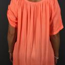 Italy Blusenshirt Shirt  leichte Batik Viskose Baumwolle Einheitsgröße pink neon orange apricot weiß