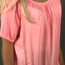 Italy Blusenshirt Shirt  leichte Batik Viskose Baumwolle Einheitsgröße pink neon orange apricot weiß