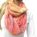 Passigatti Schal Tuch rosa-sand Blumen-und Sternenmuster