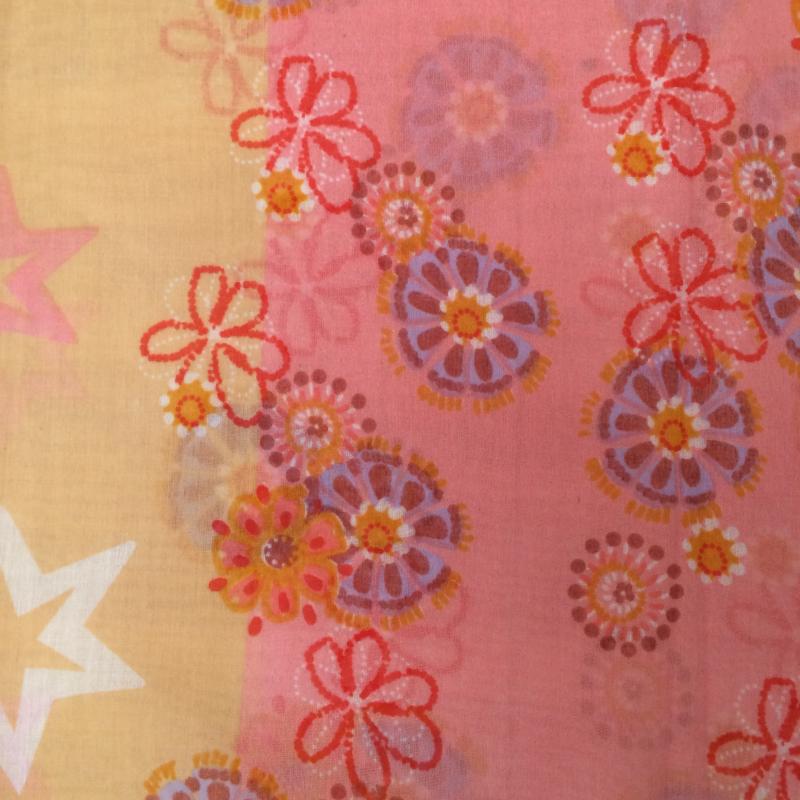 Passigatti Schal Tuch rosa-sand Blumen-und Sternenmuster