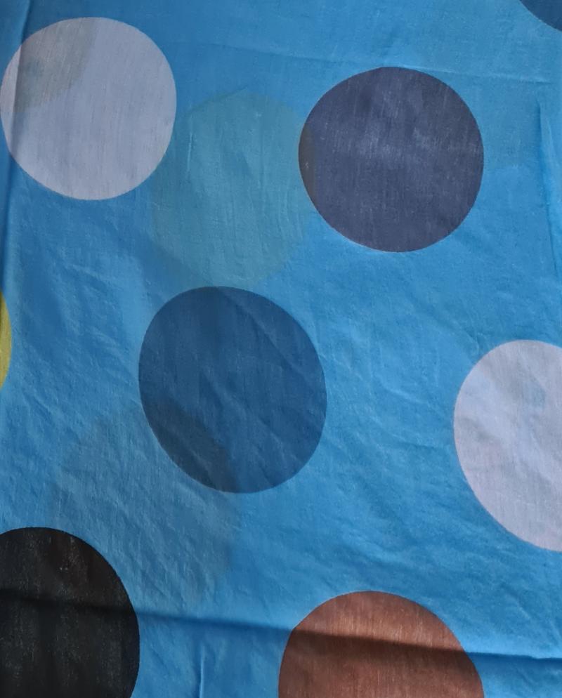 Italy Tuch Schal Loop royalblau Seide Baumwolle bunte Bubbles Punkte Gelb Blau Rosa
