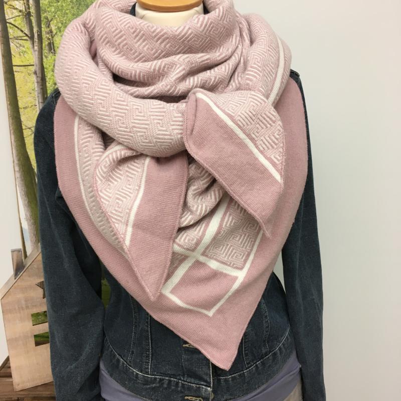 Zwillingsherz Dreieckstuch rosa weiß Labyrinth Wendetuch