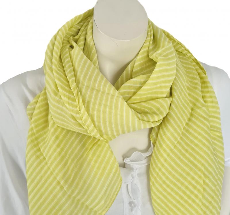 Italy Tuch gelb weiß Streifen mit Seide und Baumwolle