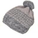 Strickmütze Pudelmütze Mütze Grautöne mit Bommel