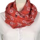 Italy Tuch rot oder hellblau aus Seide und Baumwolle mit Blumenmuster und Wellen B-Ware