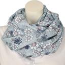 Italy Tuch rot oder hellblau aus Seide und Baumwolle mit Blumenmuster und Wellen B-Ware