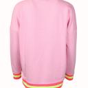 Zwillingsherz Sweatshirt Pink mit Frontdruck und Neon-Abschluss