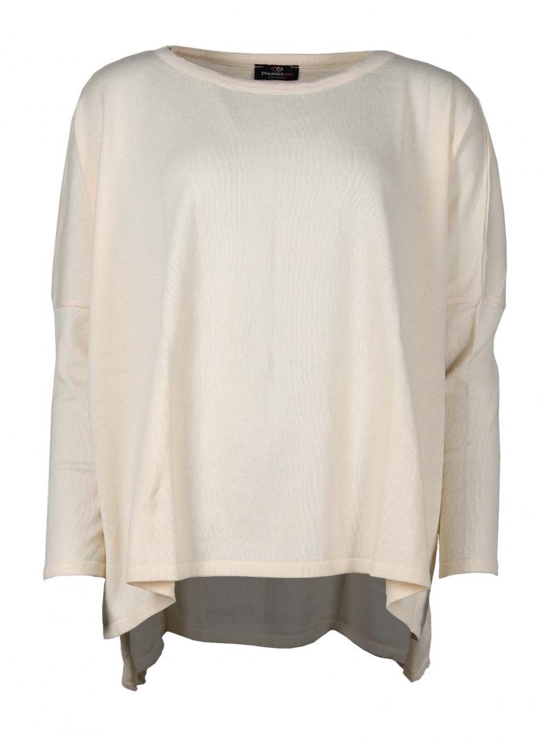 Zwillingsherz Poncho Überwurf mit Kaschmir Wolle wollweiß
