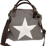 Große Tasche Henkeltasche Shopper   Mix aus Canvas und Leder in Grau, Dunkelgrau oder Braun
