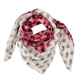 SAMAYA Tuch Viereckschal Dreieckstuch Leo-Paisleymuster rot beige