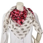 SAMAYA Tuch Viereckschal Dreieckstuch Leo-Paisleymuster rot beige