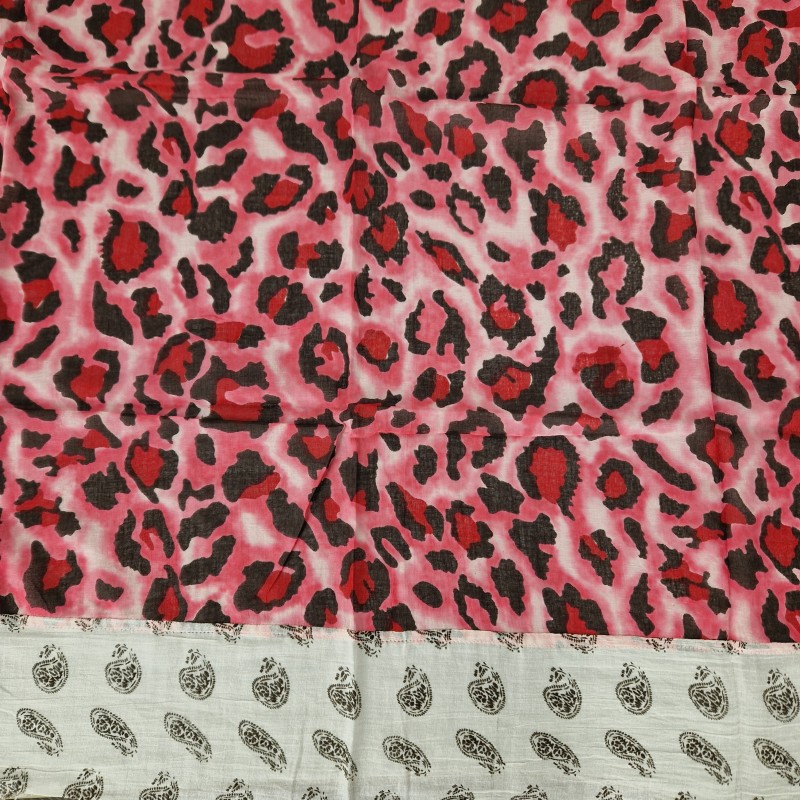 SAMAYA Tuch Viereckschal Dreieckstuch Leo-Paisleymuster rot beige