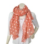 SAMAYA Schal Punkte mit Baumwolle und Seide peach orange