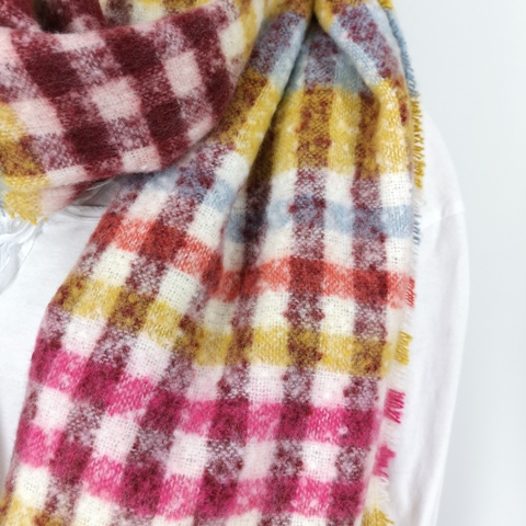 A-Zone Winterschal bunte Farben  und Karomuster