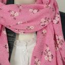 Tuch mit Seide Blümchen Punkte rosa/pink gelb weiß