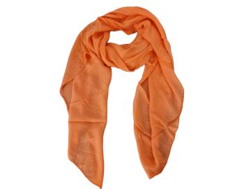 Italy Schal Tuch Loop orange Uni ohne Muster Seide Baumwolle